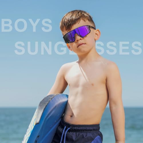 CMBJJU 3PACK Kids Sunglasses for 6-14 Boys Girls, Youth Baseball and Cycling UV400 Protection Goggles