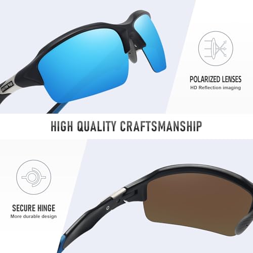 Ofwin Polarized Sports Sunglasses for Men Women Wrap Around Half Frame Cycling Fishing Bike Running Sun Glasses UV Protection
