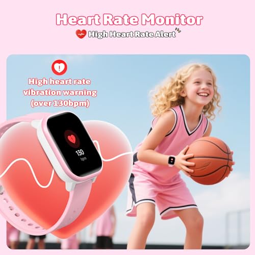 Fikami Smart Watch for Kids Girls Boys No APP/Phone Needed, 1.8" IP68 Waterproof Sport Kids Watch Pedometer, Heart Rate, S...