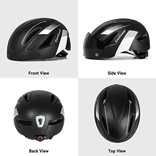 EASTINEAR Adults Bike Helmet Magnetic Goggle Cycling Helmet with USB Rechargeable Taillight for Men Women Mountain & Road ...