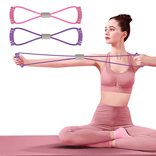 FYY Figure 8 Resistance Bands, Yoga Resistance Band Stretch Fitness Band, Pull Rope, Chest Arm and Shoulder Stretch Bands ...