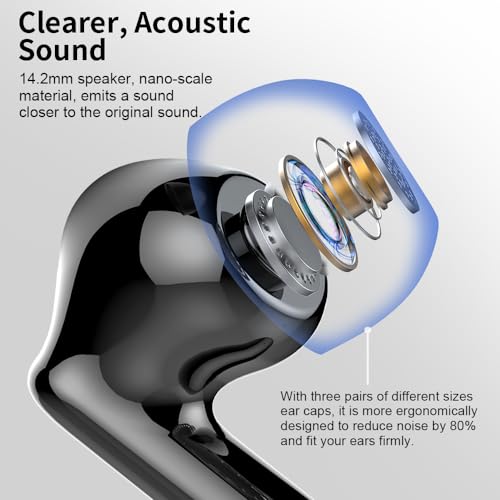 Wireless Earbuds, Bluetooth 5.4 Headphones Bass Stereo, Ear Buds with Noise Cancelling Mic LED Display, IP7 Waterproof in ...