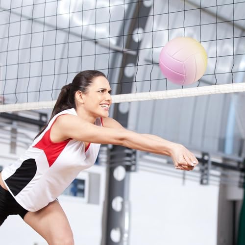 PECOGO Size 5 Volleyball - Durable PU Leather, Indoor/Outdoor. Soft Control, Great Airtightness for Training/Games. Ideal ...