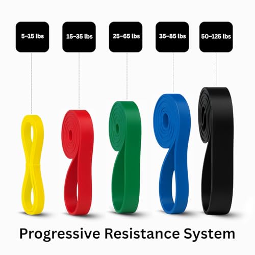 THORZA Full Body Workout Set - TPE Material Power Exercise Bands Without Latex, 7-Piece Complete Resistance Bands Set for ...