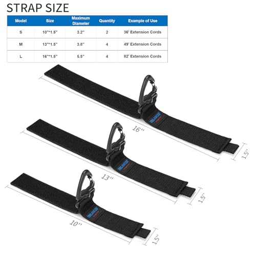 Heavy Duty Storage Straps(10-Pack), Trilancer Hook-and-Loop Cord Organizer and Hanger with Triangular Buckle to Hang on Wa...