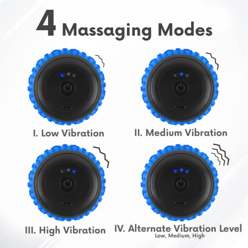 ZeenKind Vibrating Peanut Massage Ball for Plantar Fasciitis, Muscle Pain Relief with 4 Speed, Deep Tissue Therapy for Myo...