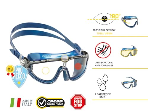 Cressi Skylight Swim Goggles - Internal Anti-Fog Lens for Swimming - Secure Silicone Strap for Adult Swim Goggles