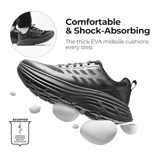 NORTIV 8 Men's Walking Running Tennis Cushioning Shoes ActiveFloat Non Slip Athletic Gym Workout Jogging Comfortable Sneakers