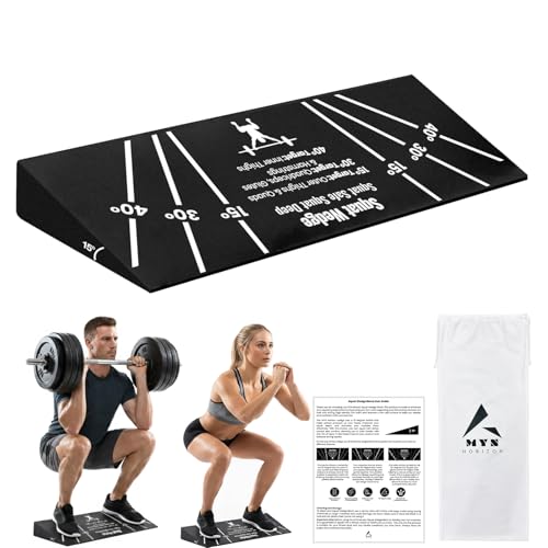 Squat Wedge Block – Non-Slip EVA Material Slant Board with 15°/30°/40° Angle Markings, 15° Heel-Elevated Incline Squat Wed...