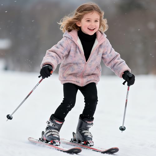 PUMYOON 2T-6Y Fleece Lined Toddler Thermal Set, Thermal Underwear for Kids, Black Base Layer Long Johns for Boys Girls