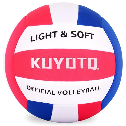 KUYOTQ Soft Indoor Volleyball for Indoor Practice Super Soft and Light Safe Sport Gear Fabric Volleyball for Kids Youth Ad...