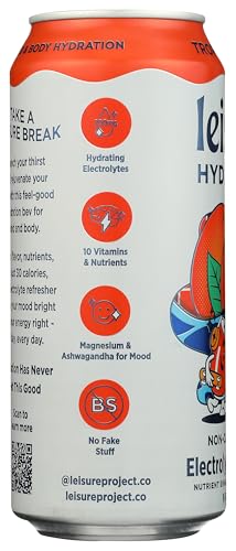 Leisure Hydration, Refresher Electrolyte Tropical Mango, 16 Fl Oz