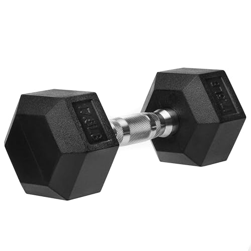 Hex Dumbbells Rubber Coated Cast Iron Hex Black Dumbbell Free Weights for Exercises