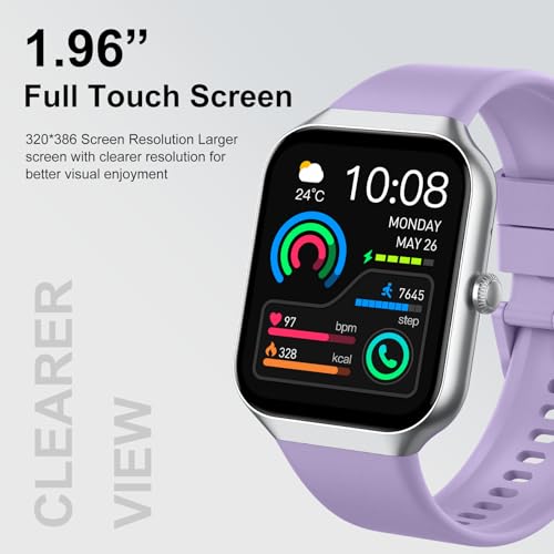 Smart Watch (Answer/Make Calls), 1.96" HD Screen SmartWatch for Men Women 113+ Sport Modes, Fitness Activity Tracker Heart...
