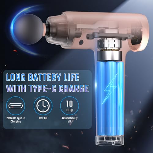 cotsoco Massage Gun Deep Tissue, Muscle Massage Gun with 9 Attachment Heads 20 Speeds & Silent Brushless Motor for Pain Re...