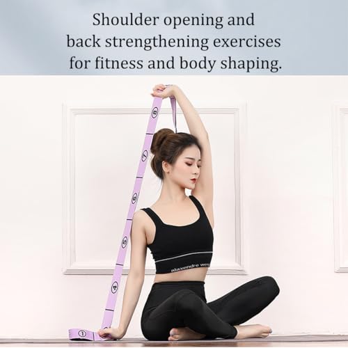 2026 Upgrade Fitness Resistance Band for Stretching and Yoga, Elastic Yoga Stretching Strap with Loops Handle, Adjustable ...