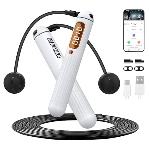 KINTHEA 2 in 1 Smart Jump Rope, APP Control & Data Record, Cordless Jumping Rope with Counter for Women, Men, All Age, Adj...
