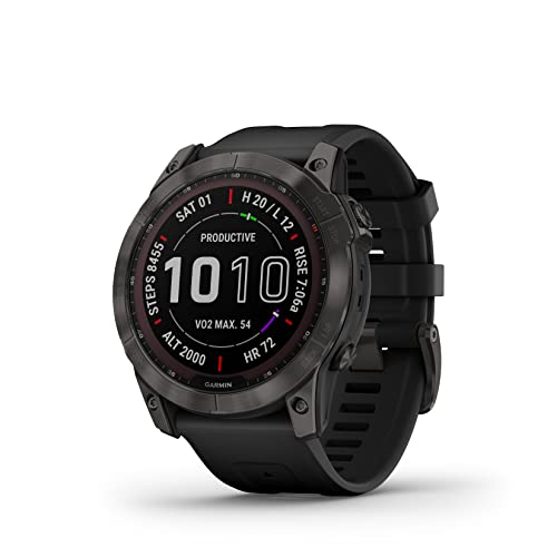 Garmin Fenix 7X Sapphire Solar, Larger Adventure smartwatch, with Solar Charging Capabilities, Rugged Outdoor Watch with G...