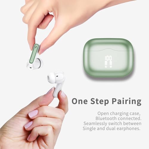 Wireless Earbuds, Bluetooth 5.4 Headphones in Ear with 4 ENC Noise Cancelling Mic, New Wireless Earphones HiFi Stereo Deep...