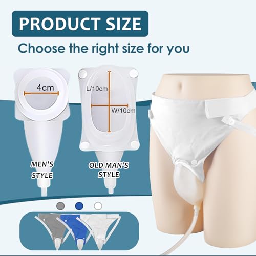 Wearable Urine Collector Set with Silicone Capsule and Breathable Fixing Pants with 1000ml and 2000ml Urine Bags with Adju...