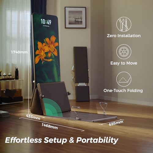 New Year Offer: AEKE K1 Smart Fitness Mirror - Ultimate Home Gym Bundle with Accessories (Yoga Towel, Yoga Mat, Extender B...