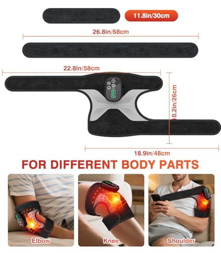 Lanieney Knee Massager with Heat and Red Light Therapy, Knee Brace with Vibration, 5000mah Wireless Cordless,660nm & 850nm...