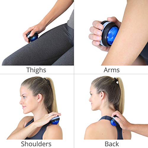 Body Back Manual Massage Roller Ball | Deep Tissue Roller & Lacrosse Ball - Hand Held Massager for Sore Muscles & Joint Pa...