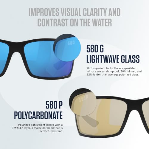 Costa Del Mar Mens Paunch XL Square Sunglasses