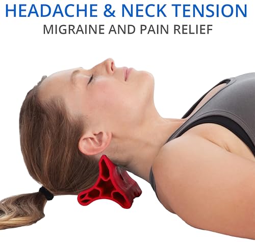 Body Back Davinci Tool (Red) -USA Made- Hard Rubber Neck Tension Relief & Pressure Point Massage Tool - Occipital Release ...