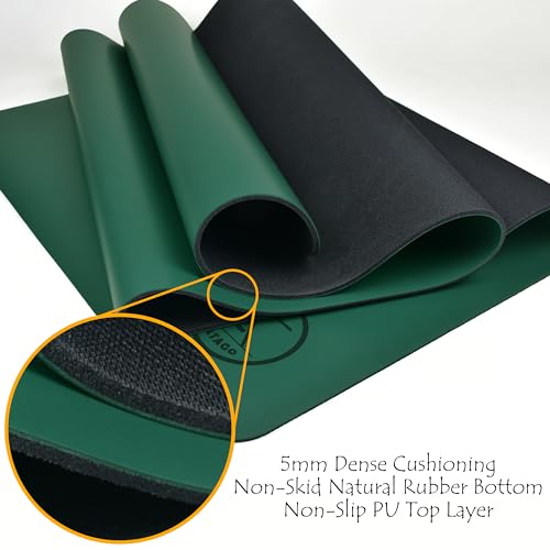 Tatago Hot Yoga Mat Non Slip-Professional Grade Natural Rubber Yoga Mat, Pliates Mat, Stretching Mat or exercise mats for ...