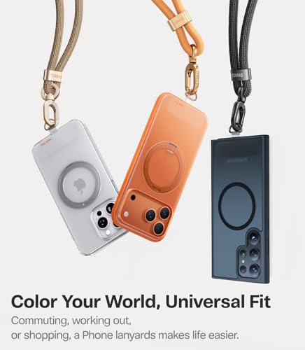 TORRAS Phone Lanyard Crossbody with 2 Phone Tabs, Adjustable Anti Theft Phone Strap for All Phones, Premium Metal Buckles,...