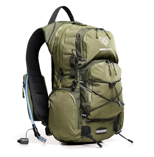Water Buffalo Hydration Backpack - Sherpa 22L Hiking Backpack with Water Bladder - Water Backpack for Hiking with Waterpro...