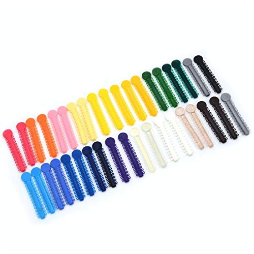Orthodontic Ligature Ties Kit - 1040 Multi-Color Rubber Bands with Orthodontic Ligature Gun for Braces - Complete Tool Set...