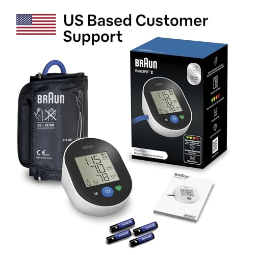 Braun ExactFit™ 2 Blood Pressure Monitor for Home Use - Accurate Blood Pressure Machine, Color-Coded Results, Large Displa...