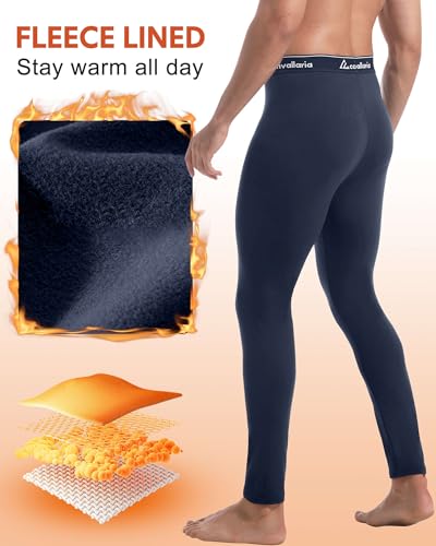 Men's Thermal Pants Fleece Lined Long Johns Compression Bottom Athletic Base Layer Cold Weather Gear 1 2 4 Pcs