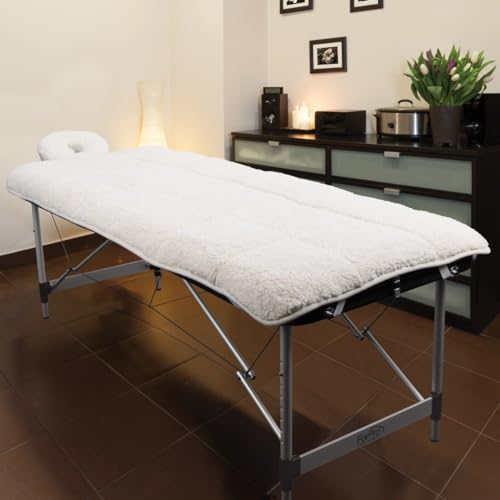 ForPro Premium Quilted Fleece Table Pad Set, Natural, Extra Soft, Hypoallergenic, for Massage Tables, Includes Massage Tab...