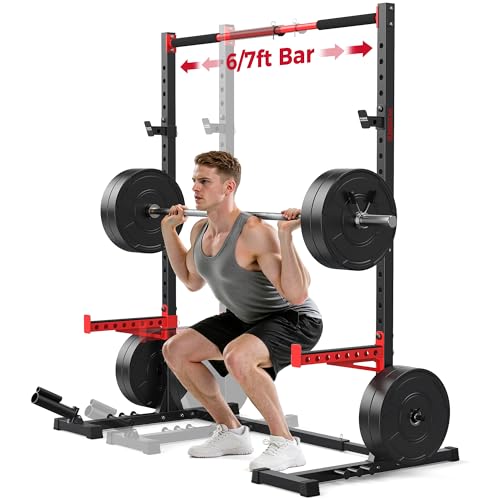 FLYBIRD Squat Rack with Pull-Up Bar, Adjustable Multi-Functional Power Rack, Inner Width Squat Rack Stand Suitable for 6F...