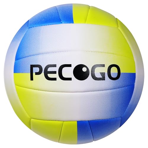 PECOGO Size 5 Volleyball - Durable PU Leather, Indoor/Outdoor. Soft Control, Great Airtightness for Training/Games. Ideal ...