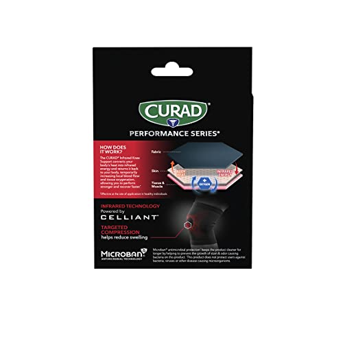 CURAD Performance Series IRONMAN Infrared Knee Support, Elastic Knee Sleeve for Pain Management, Compression Support for R...