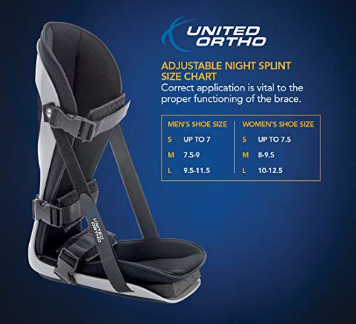 United Ortho Plantar Fasciitis Adjustable Leg Support Brace Fits Right or Left Foot for Soreness Relief, Foot Pain and Str...