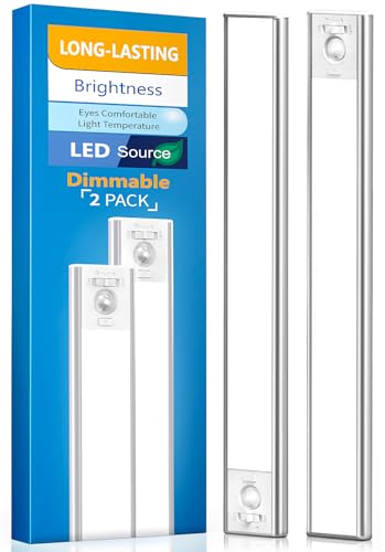 Under Cabinet Lighting, LED Motion Sensor Light Indoor, 2200mAh USB Rechargeable Closet Lights Battery Operated, Stick On ...