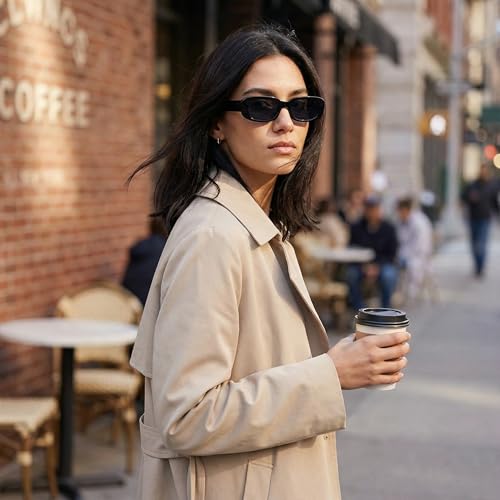 JUSLINK Rectangle Sunglasses for Womens Trendy Retro Fashion 90s Sunglasses UV 400 Protection Square Frame Eyewear