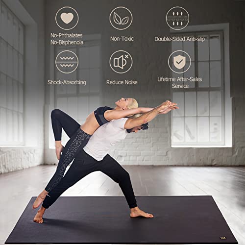 GXMMAT Large Yoga Mat 6'x4'/6'x6'/7'x5'(7mm/9mm), Extra Thick Workout Mats for Home Gym Flooring,Ultra Comfortable Non-Sli...