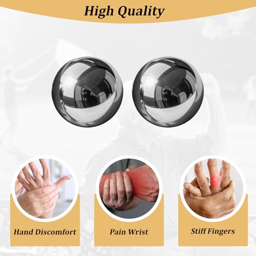 Roadtofree Baoding Balls with Chime 1.5 inch Stainless Steel Meditation Balls, Hand Exercise Massage Balls for Home Office...