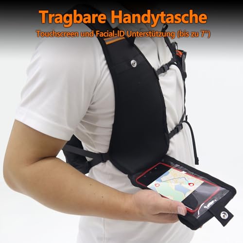 Lightweight Hydration Backpack with 2L Hydration Bladder & Compass & Whistle, Touch Phone Pocket, Breathable Reflective Hy...