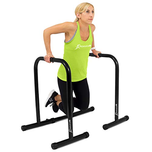 ProsourceFit Dip Stand Station, Heavy Duty Ultimate Body Press Bar with Safety Connector for Tricep Dips
