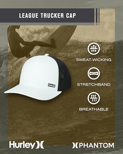 Hurley Men's Caps - H2O-Dri League Baseball Caps for Men with Snapback Closure - Classic Mens Trucker Hats (S-XL)