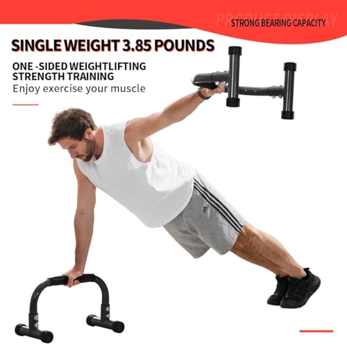 Teclor Push Up Bar, Parallettes Bars For L-sit & Dip, Heavy-Duty No Wobbling Parallel Bars Stand For Handstands, Full Plan...