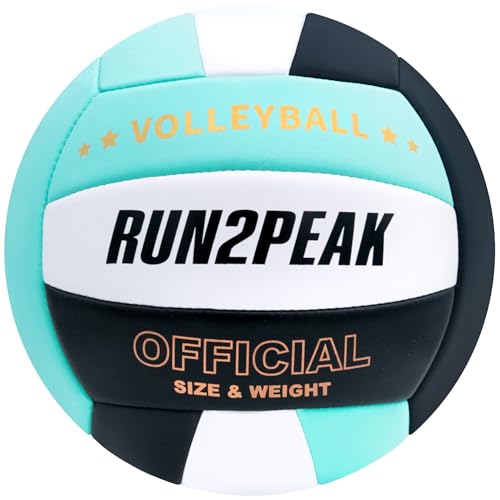 RUN2PEAK Soft Volleyball Ball Official Size 5 Volleyballs for Indoor Outdoor Beach Pool Game Play for Youth Teen Team Begi...