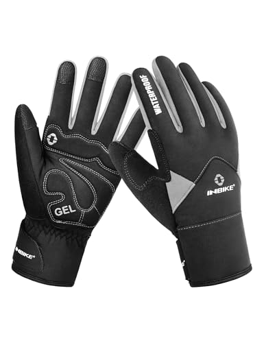 INBIKE Winter Cycling Gloves for Men Women Cold Weather Thermal Windproof Gel Bike Gloves Touch Screen